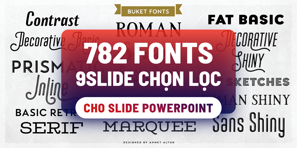 Với Fonts do 9Slide chọn lọc cho thiết kế Slide Powerpoint của chúng tôi, bạn có thể tạo ra những bài thuyết trình đầy tính thẩm mỹ và độc đáo. Những kiểu chữ được thiết kế cẩn thận và chọn lọc sẽ giúp bạn giữ được sự chú ý của khán giả trong suốt bài thuyết trình.